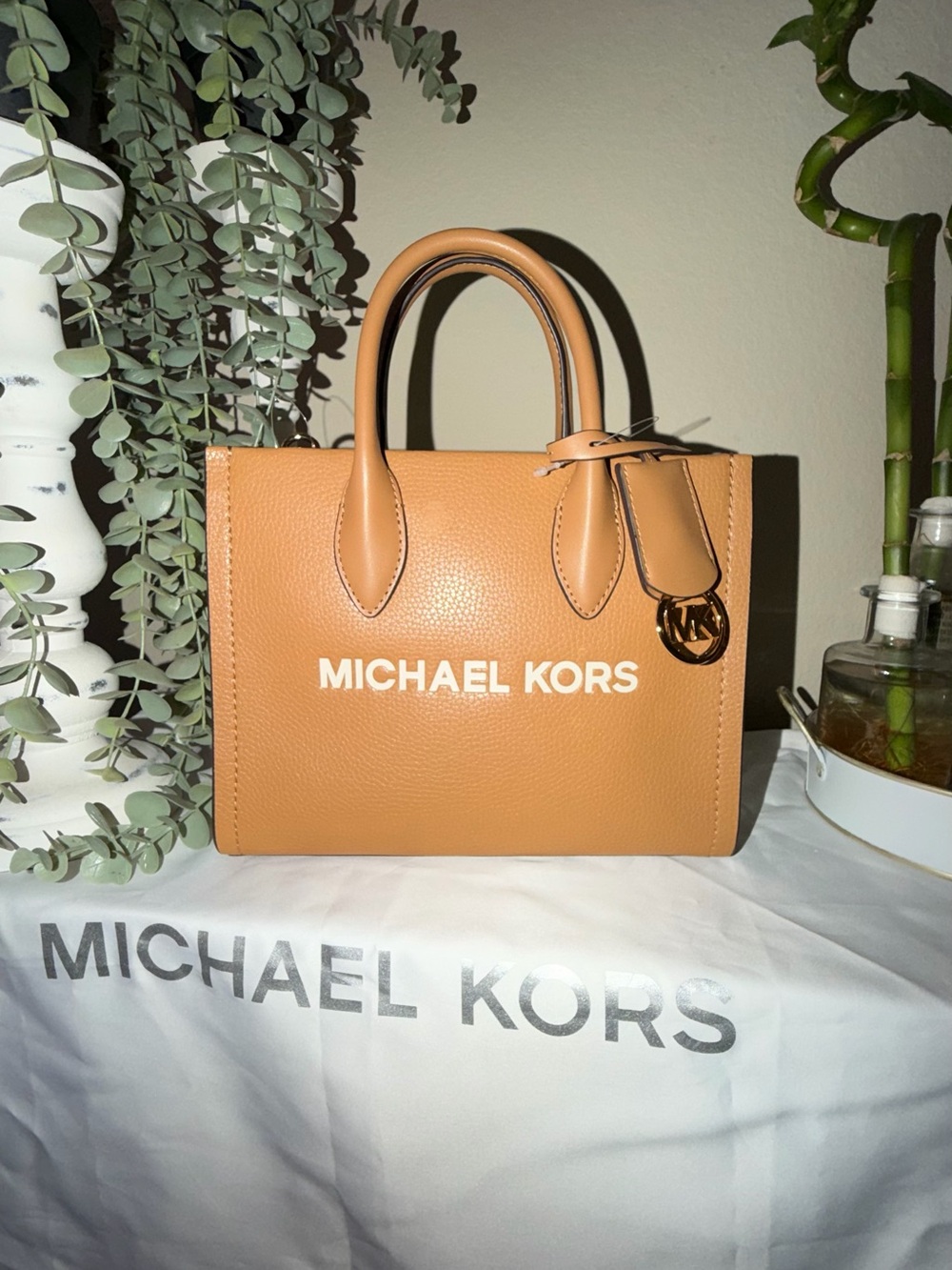 Michael Kors Tan Leather Top-Handle Mini Tote